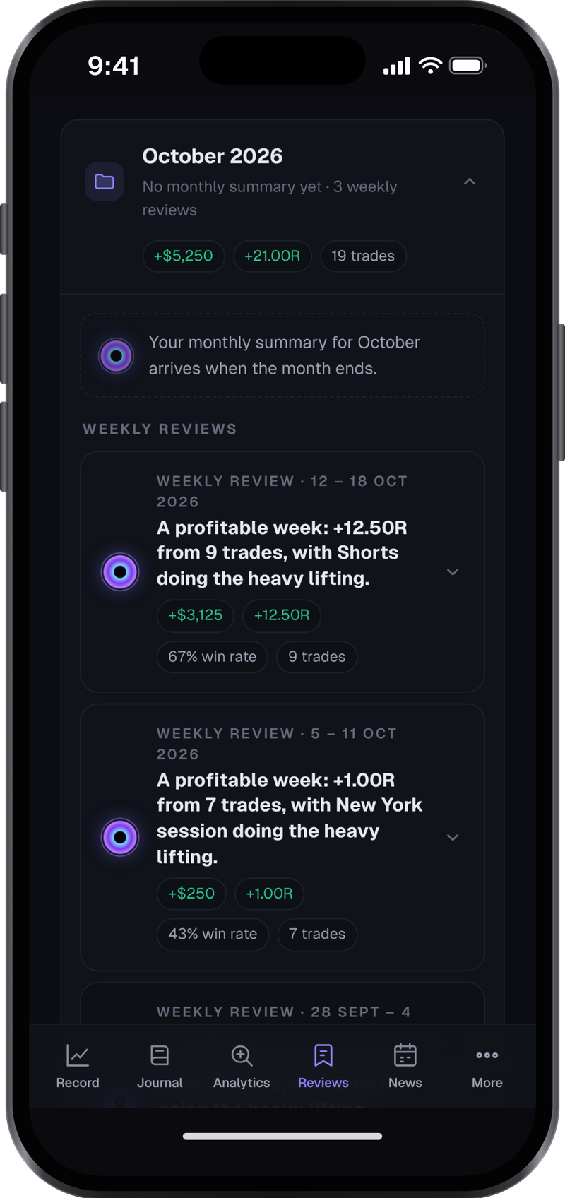 A VIOLA review in the VOLERON app on an iPhone
